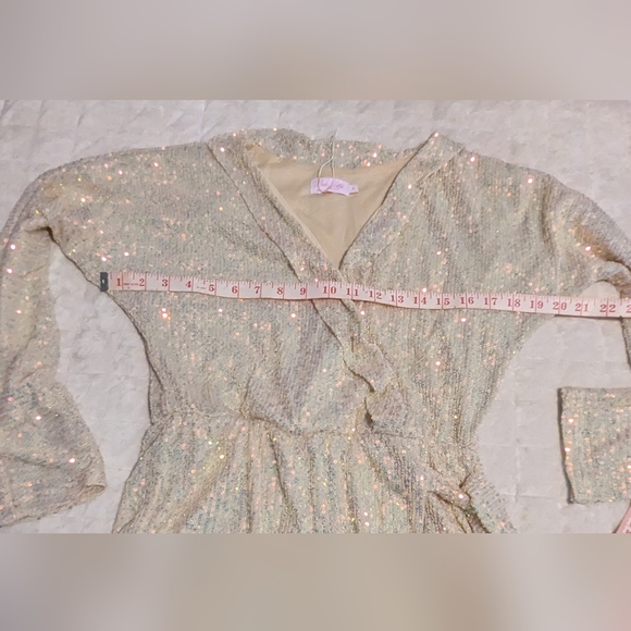 Pink Lily Sequin Romper shorts Small - Picture 6 of 12